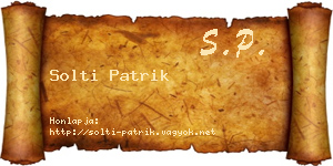 Solti Patrik névjegykártya